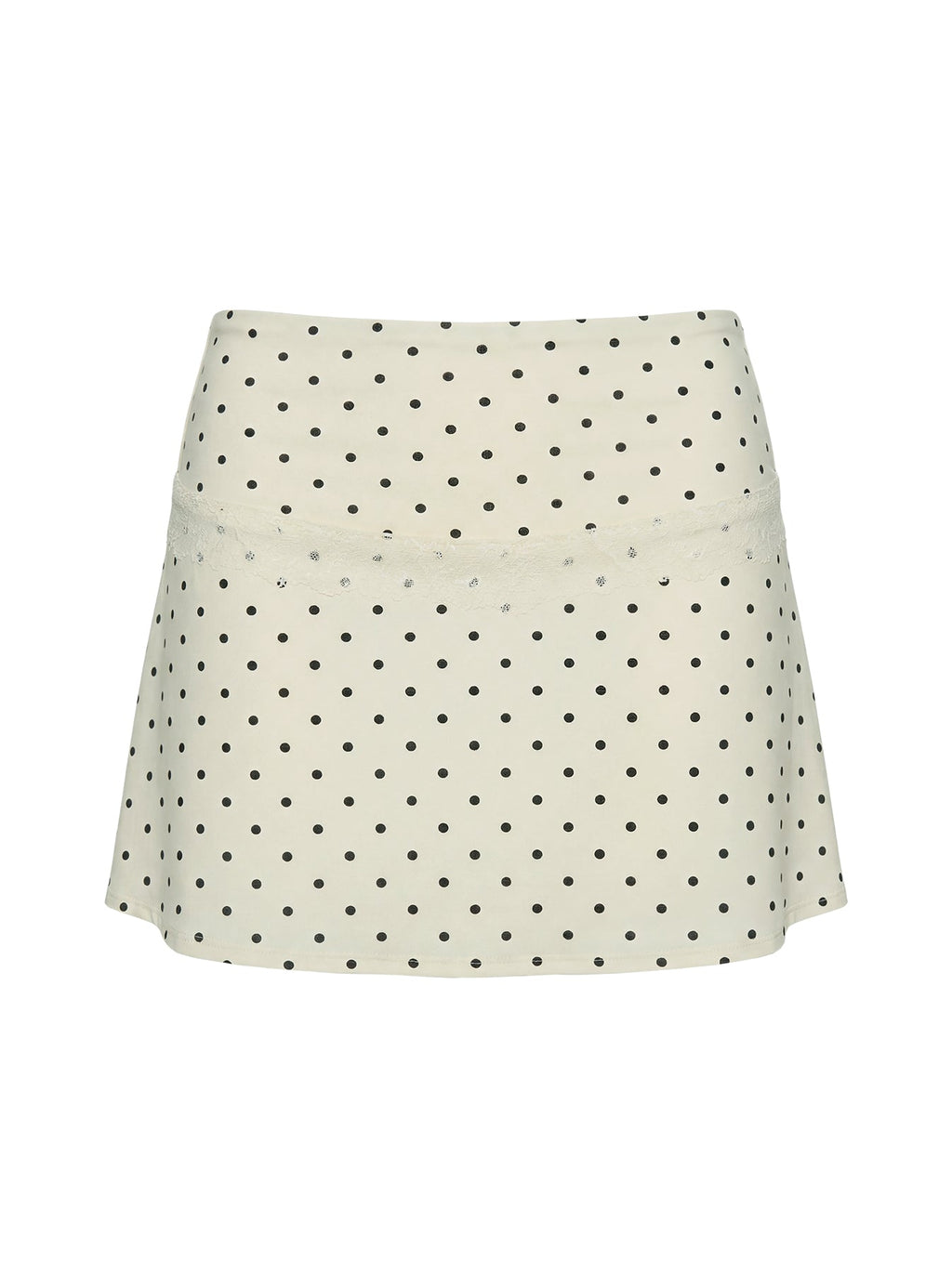 Amia Lace Mini Skirt Cream Polka Dot