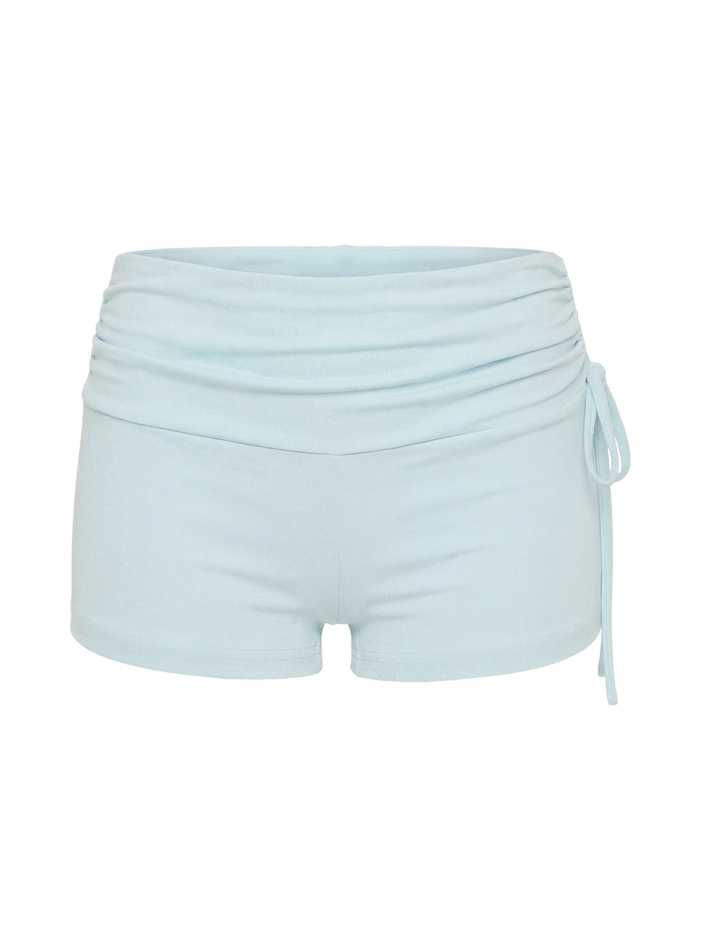 Daily Define Ruched Tie Side Micro Shorts Icy Blue