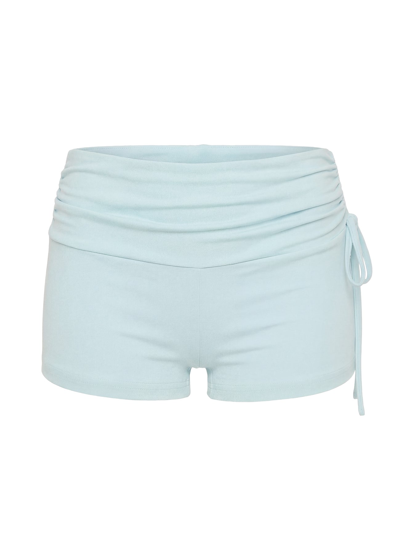 Daily Define Ruched Tie Side Micro Shorts Icy Blue