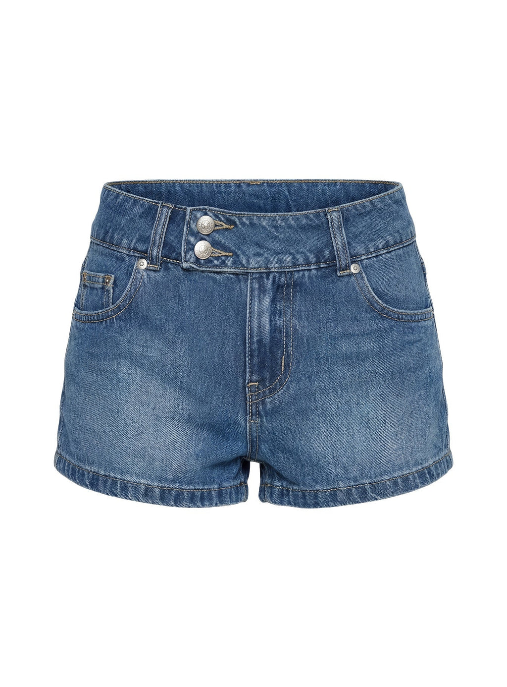 Cruiza Low Rise Micro Denim Short Mid Blue Wash
