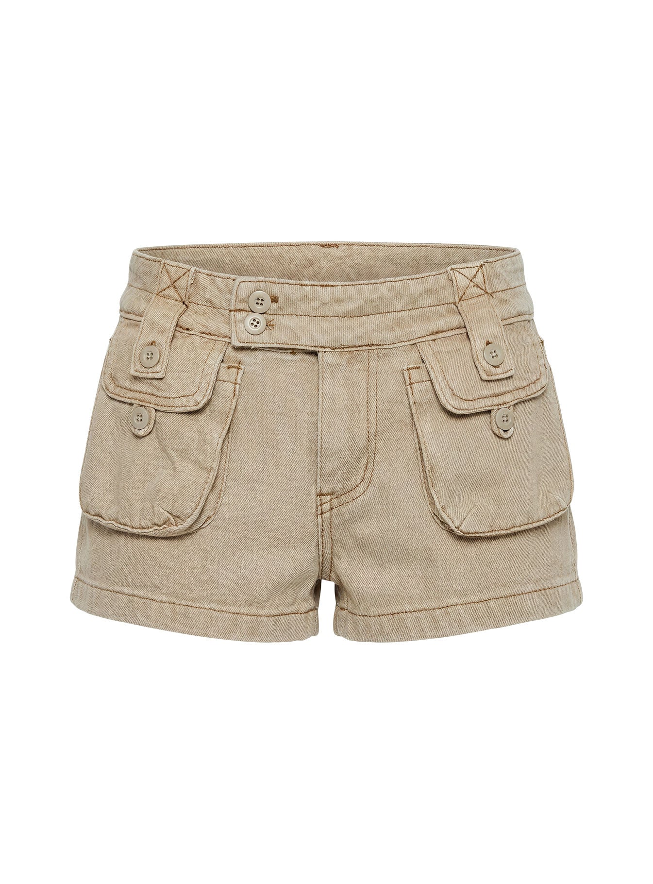 Headphones On Micro Cargo Short Washed Brown