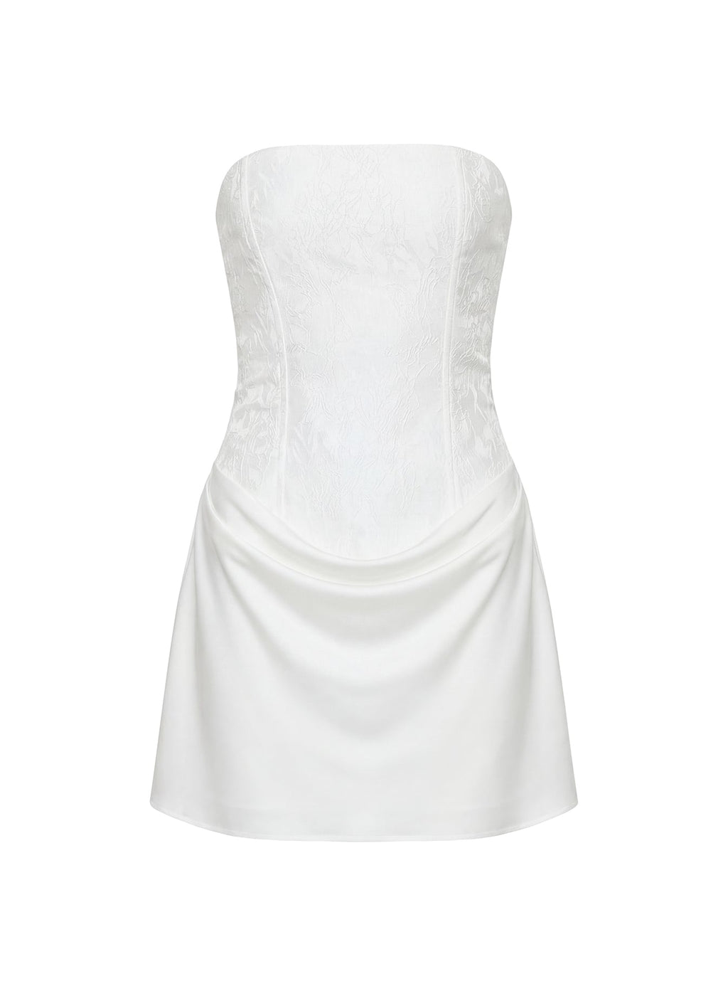 Jenevieve trägerloses Drapier-Minikleid Weiß