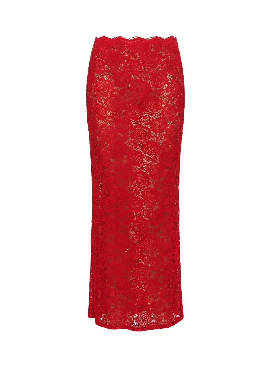Vionna Lace Maxi Skirt Red