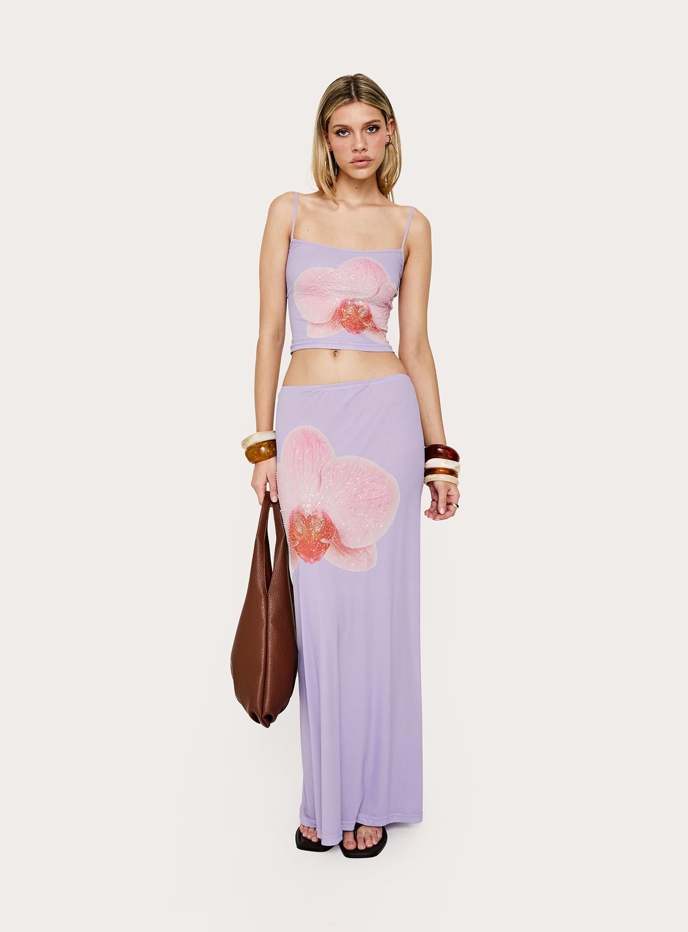 Golden Visions Maxi Skirt Purple Orchid