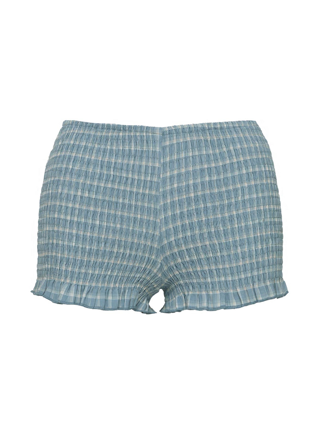 Jukebox Shirred Micro Shorts Blue