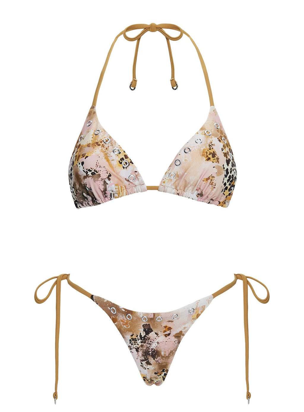 Noxie Triangle Bikini Top Leopard Multi