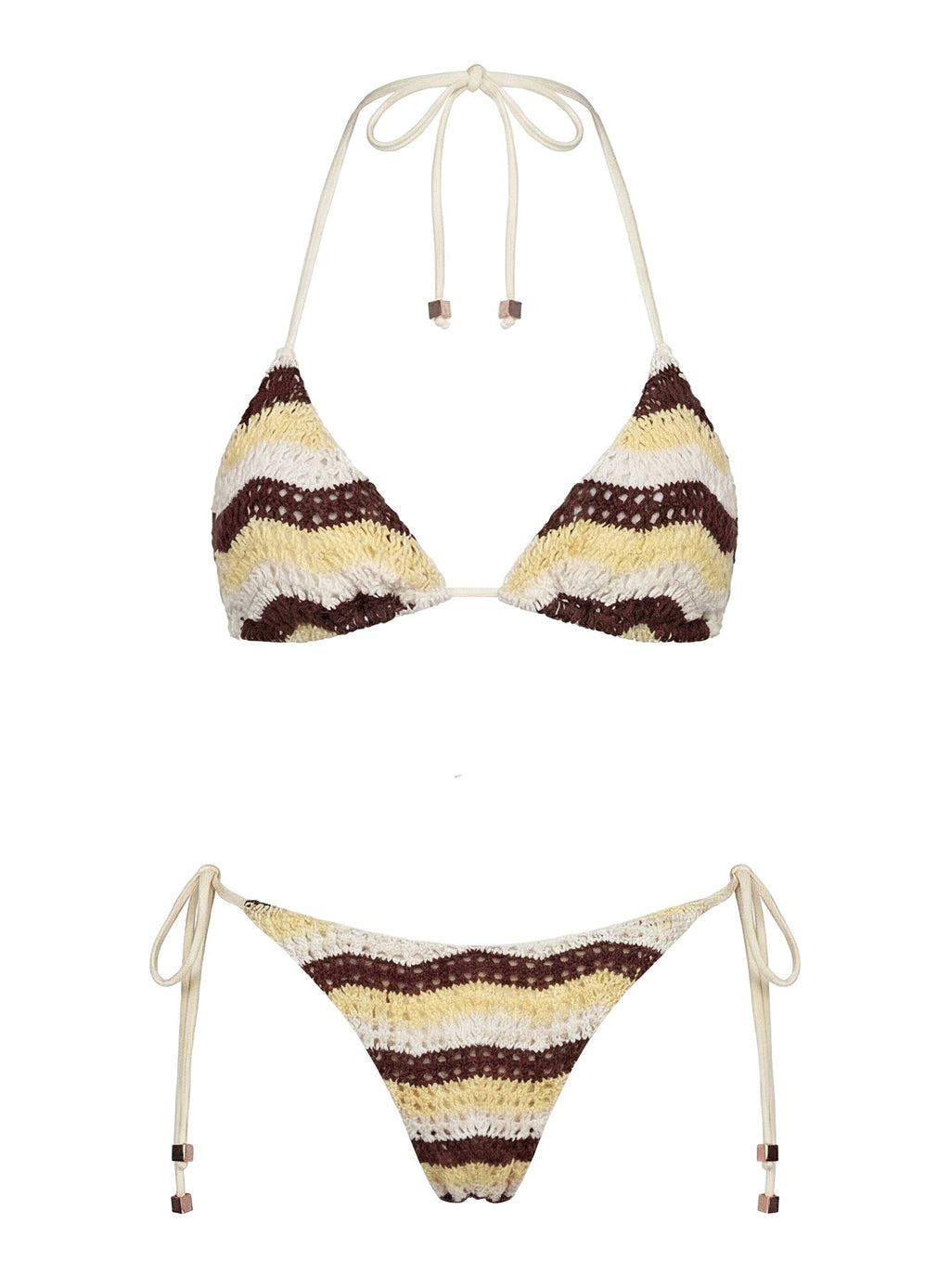 Passiona Tie Side Bikini Bottom Butter / Chocolate