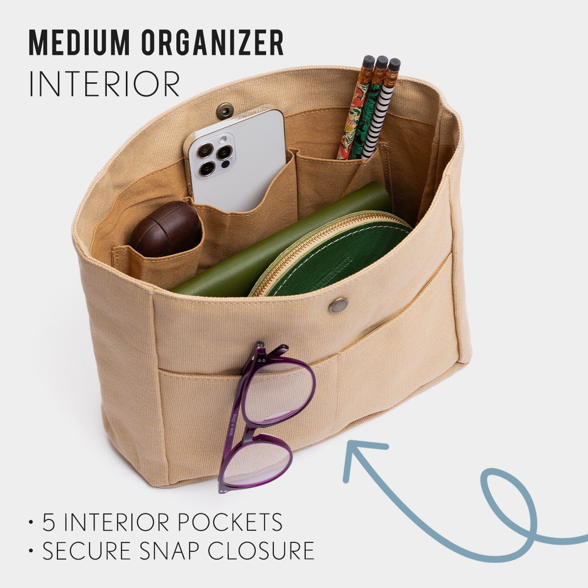 Canvas-Handtaschen-Organizer