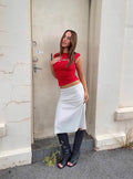Baseline Rib Midi Skirt Grey Marle